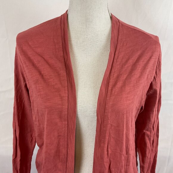 Three Bird Nest Duster Cardigan S Rose Pink Open Front Long Sleeve Pockets - Picture 3 of 14